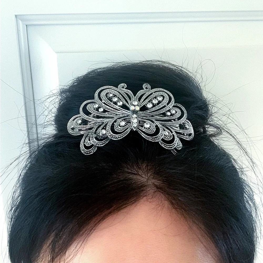 Vintage Rhinestone Butterfly Hair Clip | Crystal Hair Clip | Cute Access…